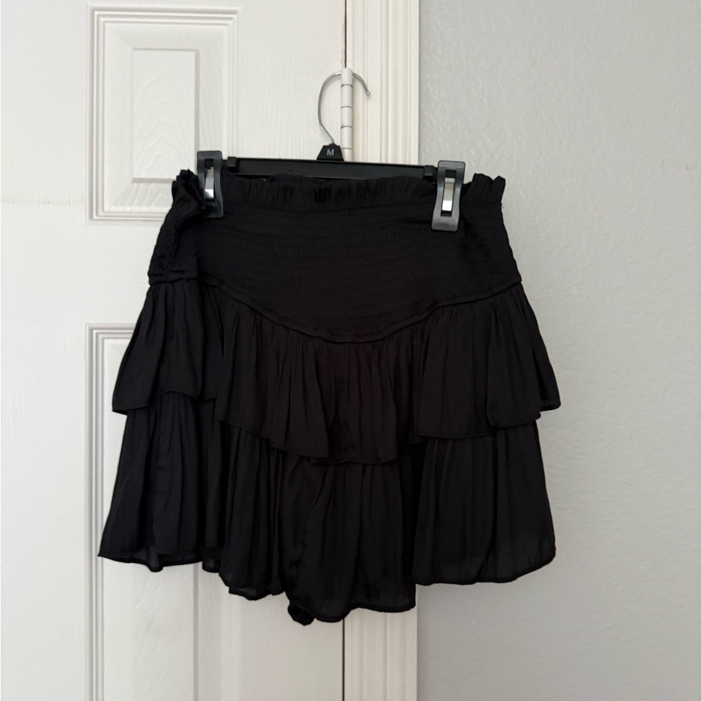 Black Tiered Mini Skirt American Threads